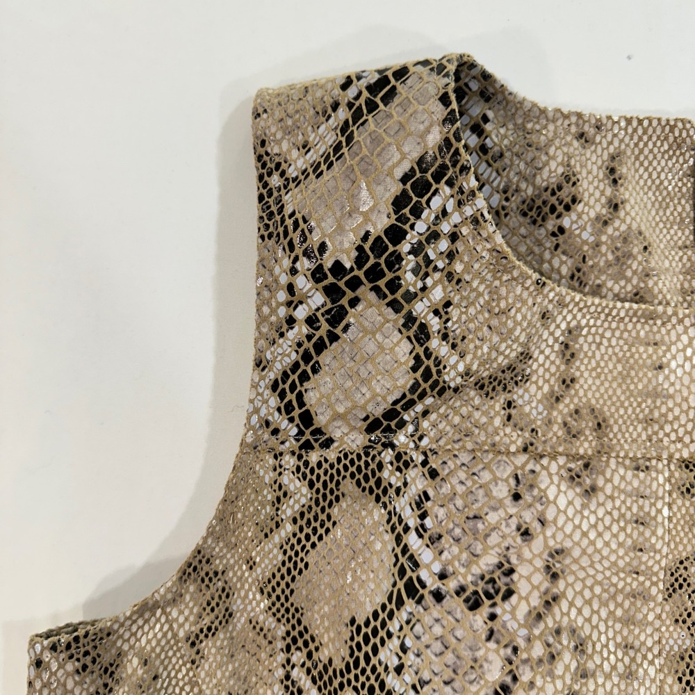 Melissa Nepton Snakeskin Print Sleeveless Shell Top Women Medium Animal - Picture 2 of 8